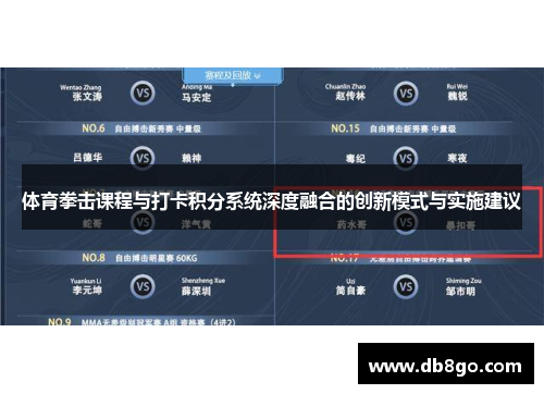 体育拳击课程与打卡积分系统深度融合的创新模式与实施建议